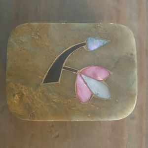 Carved stone trinket box